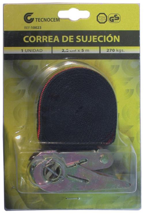 Correa de sujeción con carraca 2,5cm x 5m / 270Kg. 1 Ud. - REF. 10023