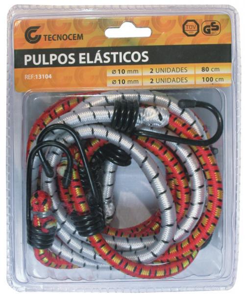 Pulpos elasticos 4 unidades 10mm 2x80cm + 2x100cm - REF. 13104