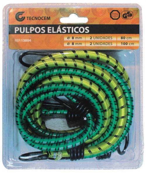 Pulpos elasticos 4 unidades 8mm 2x80cm + 2x100cm - REF. 13804