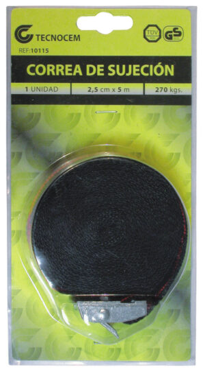 Correa de sujeción sistema hebilla 2,5cm x 5m / 700Kg. 1 Ud. - REF. 10115