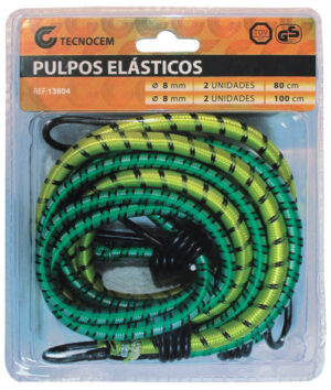 Pulpos elasticos 4 unidades 8mm 2x80cm + 2x100cm - REF. 13804