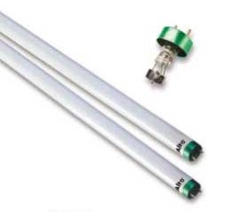 En las lámparas fluorescentes la electricidad fluye por el tubo.