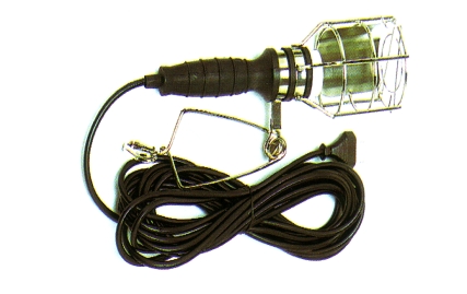 Lámpara portátil reforzada, especial para el uso en talleres.