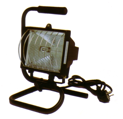 Lámpara portátil reforzada, especial para el uso en talleres.