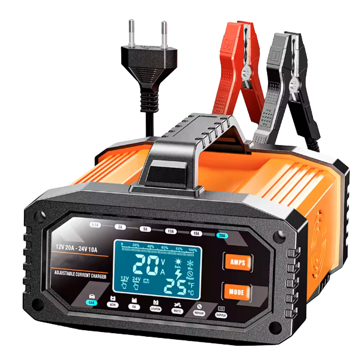 Cargador Inteligente 12/24V – 20A | Automático Alta Frecuencia Multibatería