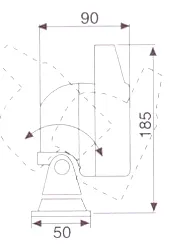 Vista de perfil del proyector de trabajo halógeno.